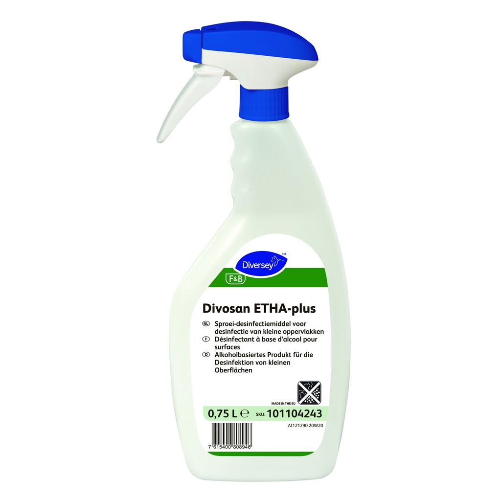 Divosan ETHA-plus 6x0.75L - Sproei-desinfectiemiddel voor desinfectie van kleine oppervlakken